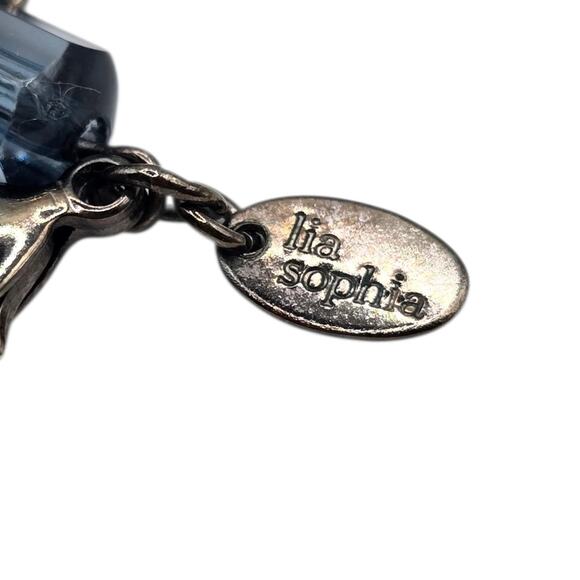 Lia Sophia Long Beaded Necklace Gunmetal Tone Multi Color Glass Acrylic Beads - Picture 6 of 7